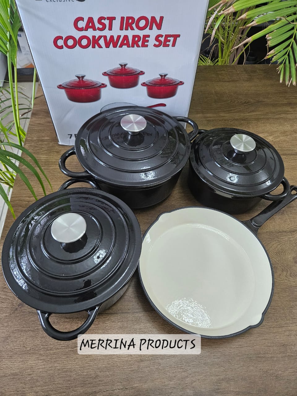 7-Piece Enamel Cast Iron Cookware Set