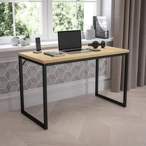 Olympus 1.2M Office Desk Workstation – Oak Finish with Metal Frame