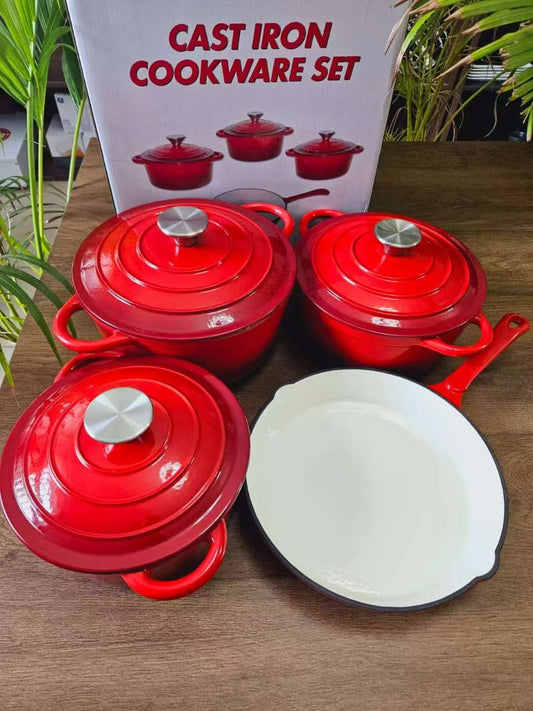 7-Piece Enamel Cast Iron Cookware Set