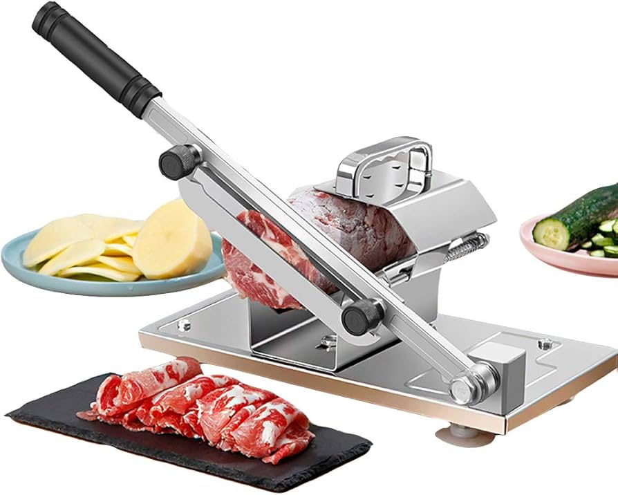 Manual Meat Slicer – Heavy Duty Stainless Steel for Fresh & Frozen Steak, Meat & Fruits