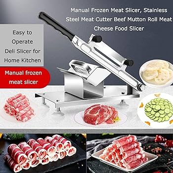 Manual Meat Slicer – Heavy Duty Stainless Steel for Fresh & Frozen Steak, Meat & Fruits
