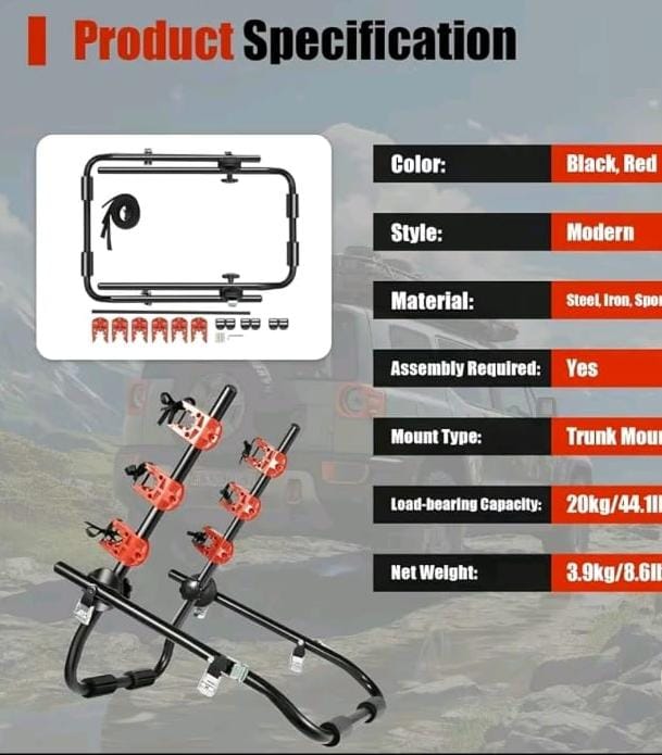 Bike Carrier – Heavy-Duty 3-Bike Capacity Rack