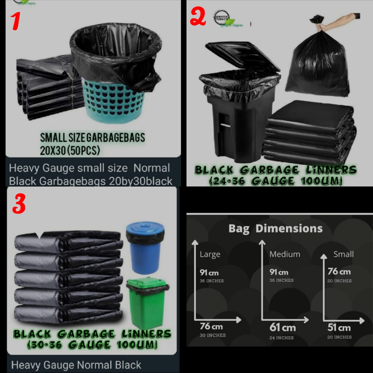 Heavy Duty Black Garbage Bags – 50 Pack Large Trash Bags for Home & Workshop