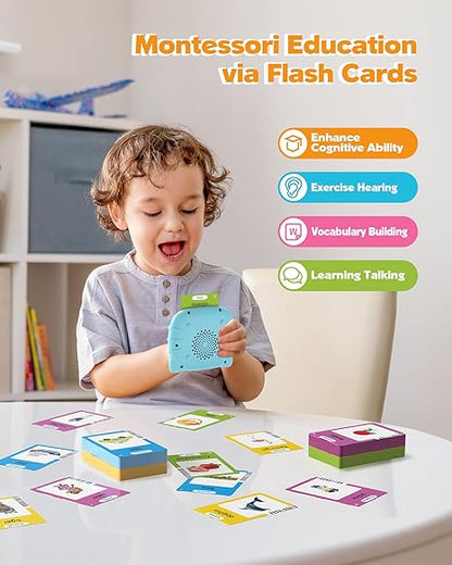 Talking Flash Cards for Toddlers 1-4 Years – Montessori Learning with 224 Words