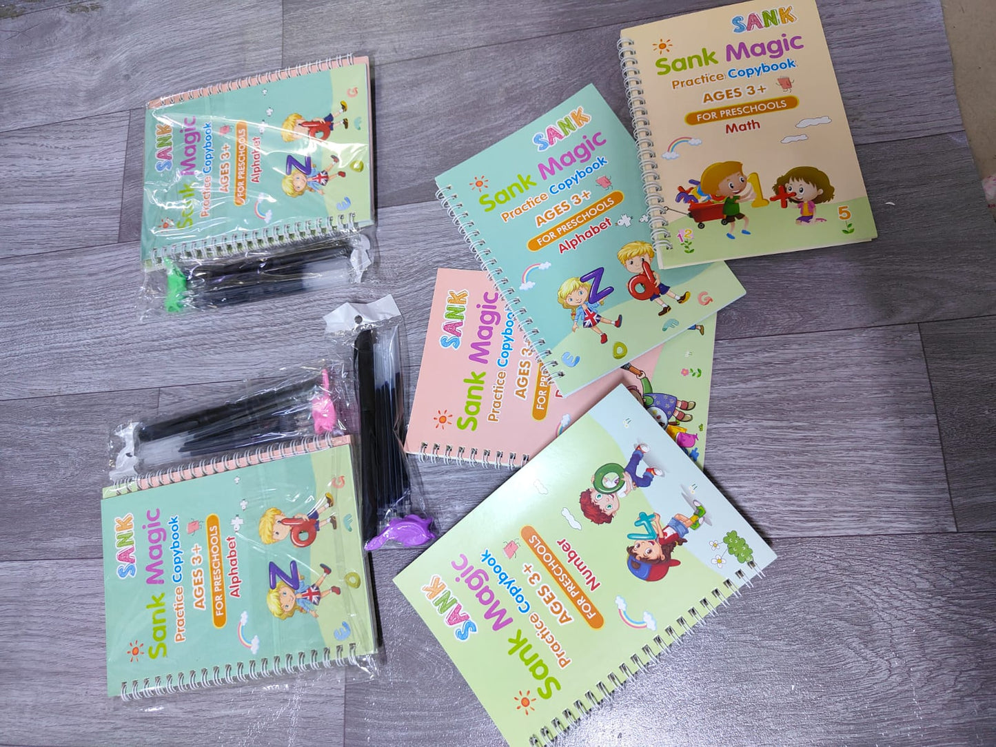 Sank Magic Practice Copybook Set (4 Books + 10 Refills + 1 Pen + 1 Grip)