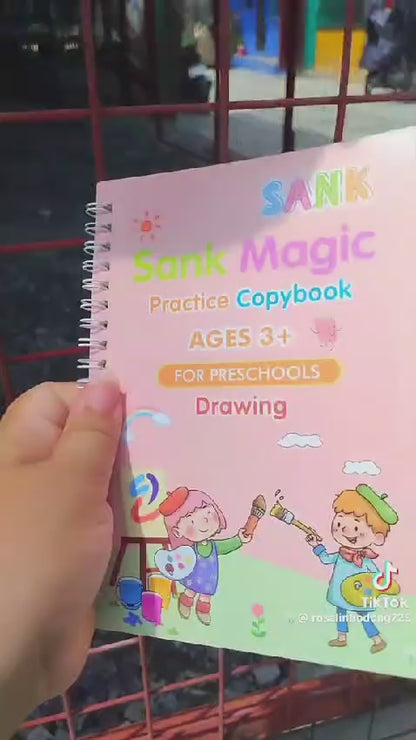 Sank Magic Practice Copybook Set (4 Books + 10 Refills + 1 Pen + 1 Grip)