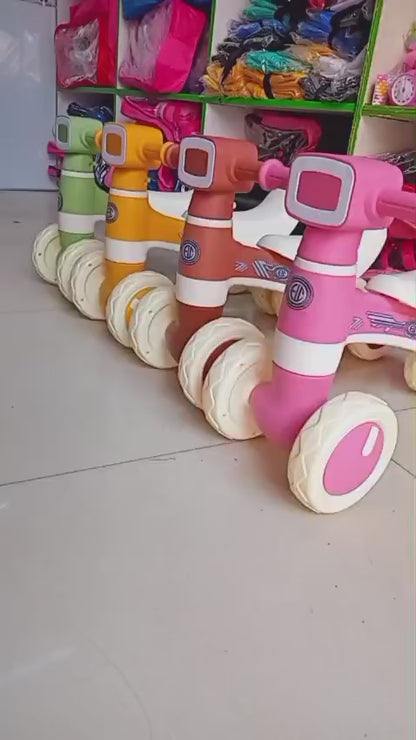 Toddler 4-Wheel Balance Bike with Music & Lights | Ages 1–4